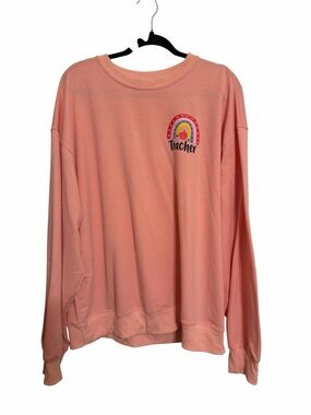 Coral 'Teacher' Long Sleeve Tee